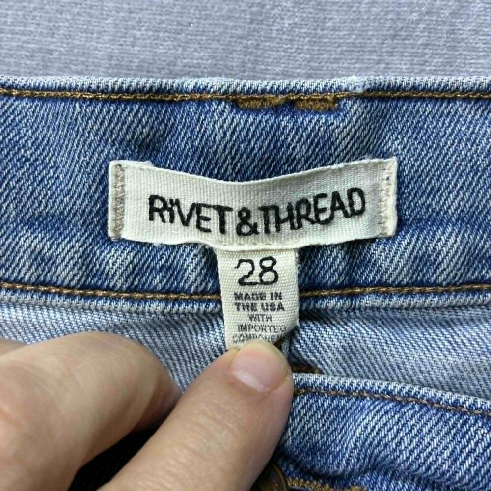 Rivet & Thread Jeans Womens Size 28 Wide Leg Light Wash High Rise Denim USA - Picture 3 of 8